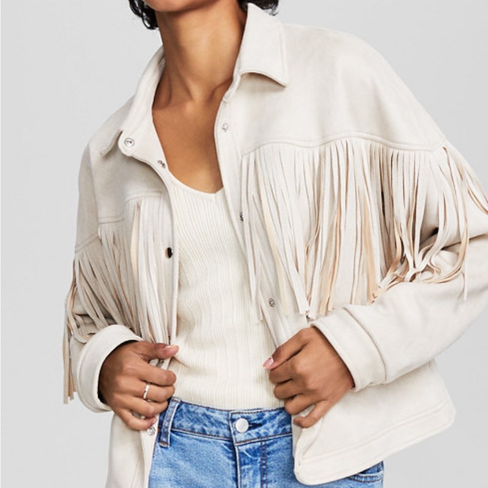 NWT Fringe Cream Jacket